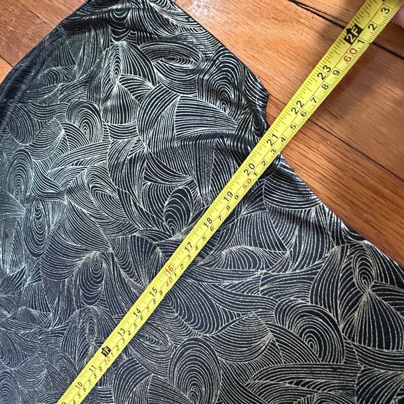 1980s Cherry Hill Metallic Silver Gold Vintage Abstract Blouse Size M - Picture 14 of 16